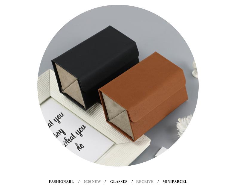 High-End PU Leather Multifunctional Jewelry & Eyeglasses Storage Box - Handmade, Multi-Grid Gift Case