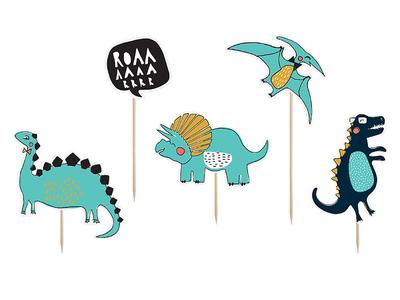 Toppery Na Tort Dinozaury  5 Szt Topper