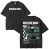2026 Sommer Heißer Verkauf Metal Gear Solid 2 Sons of Liberty MGS2 Solid Snake Vintage Gewaschenes T-Shirt Herren Damen Hip Hop Punk Streetwear Übergroßes T-Shirt