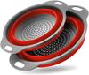 Collapsible Colander Set of 2 Silicone Kitchen Strainer Set, Perfect for Draining Pasta, Vegetable and fruit for Kitchen and Travel Use (green)