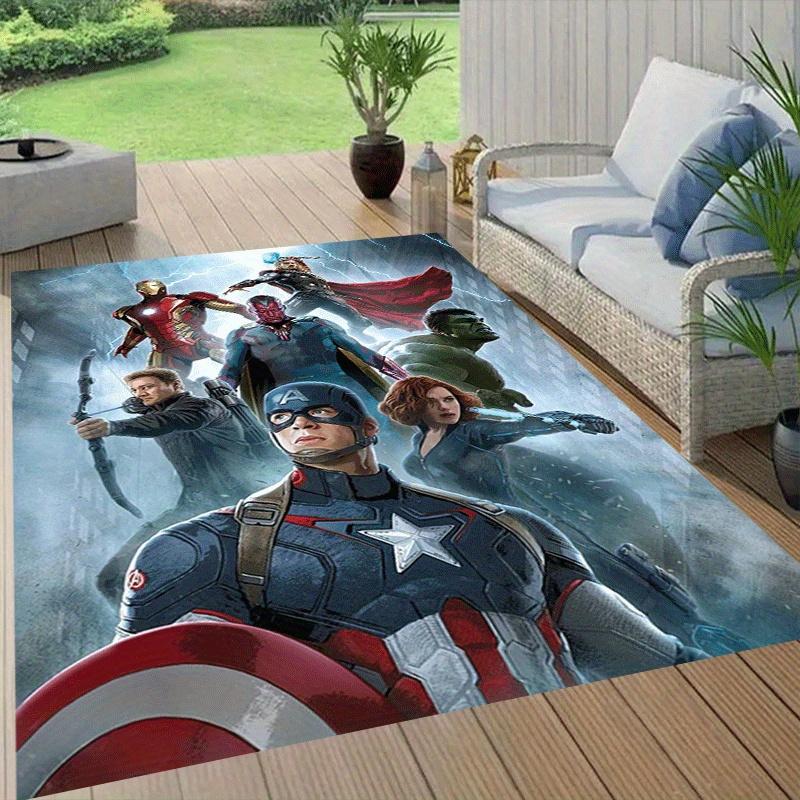 1pc Avengers Pattern Area Rug Soft Flannel Floor Mat for Living Room, Office, Bedroom, Outdoor and Camping, Sofa Coffee Table Floor Mat, Dec