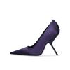 Fashion Brand Fashion Show Silvery 9cm High Heels Spring Autumn New Irregular Heels Black Red Pointed Sexy Women's Single Shoes Size 43