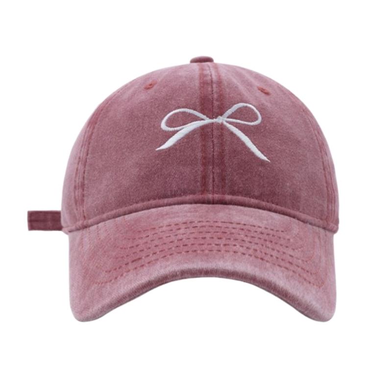 Modern Baseball Hat Hat for Girls Women Embroidered Bow Casual Hat for Sports Gym Mountain Camping Hat Outdoor Activity