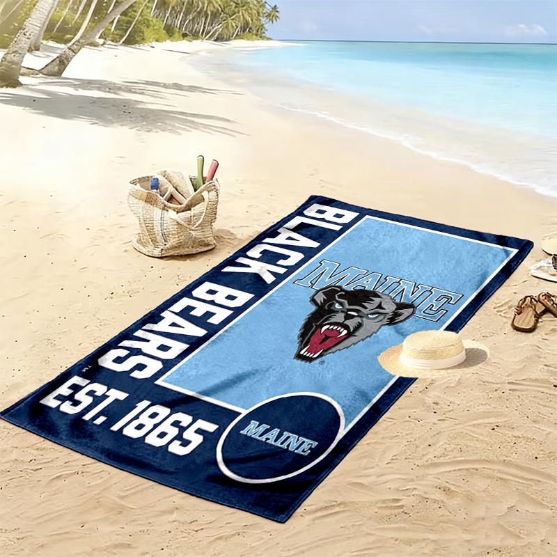 Asciugamano da Spiaggia Stampa Maine Black Bears, Asciugamano Grande Morbido Asciugatura Rapida per Spiaggia Campeggio Nuoto