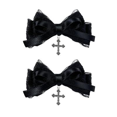 1/2Pcs Gothic  Hair Clip Exquisite Hair Accessories For Women Girls Personalized Sweet Cool Cross Bow Hair Clip Gifts