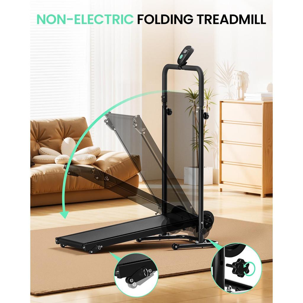 Portable Non- Electric Home Fitness Walking Pad Treadmill LCD Screen Convenient Under Desk Design