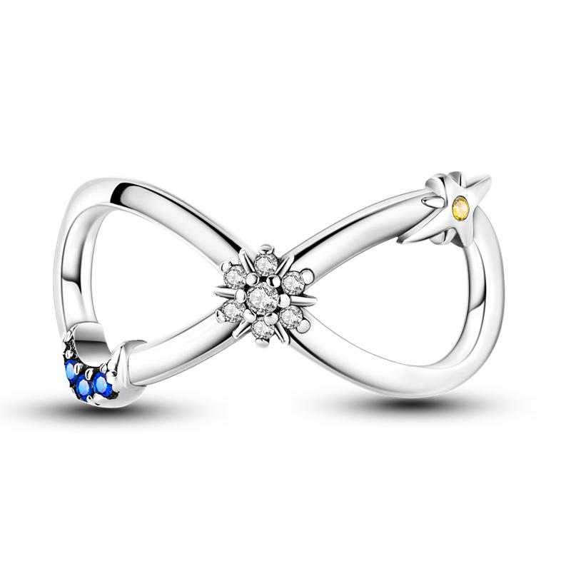 Inlaid Zircon Charm Beads S925 Sterling Silver Color Love Heart Snake Dangle Fit Original Bracelet Charms Pendant Jewelry