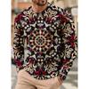 3D Print Colorful Luxurious T Shirt For Men Exquisite Pattern Tees Autumn Fashion Casual Long Sleeves O-Neck Tops Loose T-Shirts
