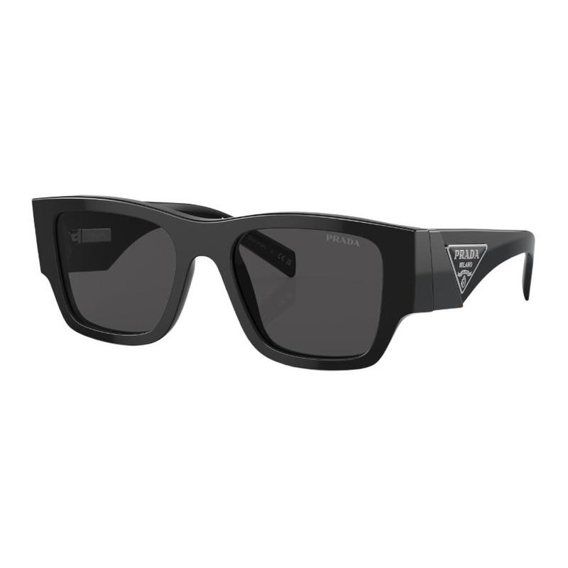 Prada Fashionable and High-end Triangular Logo Design, Acetate Fiber, Square Sunglasses, Unisex Couple Style, Black