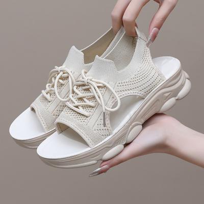 Shoes Women's Soft-soled Sandals Summer New Casual Sports Flat-soled Thick-soled Cloth-covered Thick-soled Lazy Shoes Women's Sandals