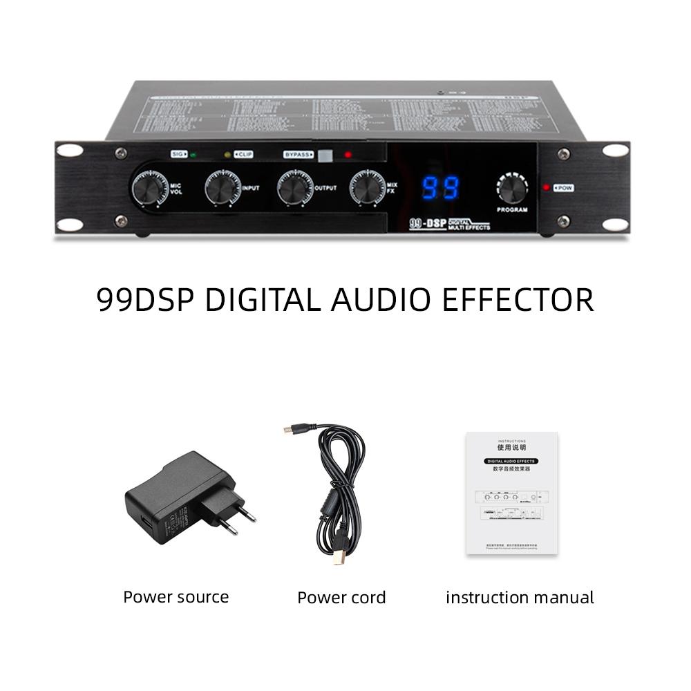 

Профессиональный караоке-микшер Ревербератор 99 DSP Цифровой аудиоэффектор Стереоскопический звуковой эффект Микрофон KTV BT Реверберация