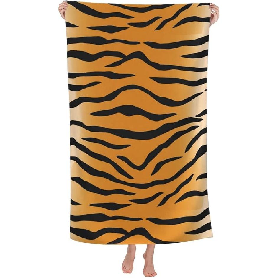 Paski Tygrysa czerwone i czarne Ręczniki plażowe Duże Miękkie Bardzo chłonne Szybkoschnące Ręczniki kąpielowe Ręczniki basenowe Ręczniki plażowe podróżne dla dzieci i dorosłych