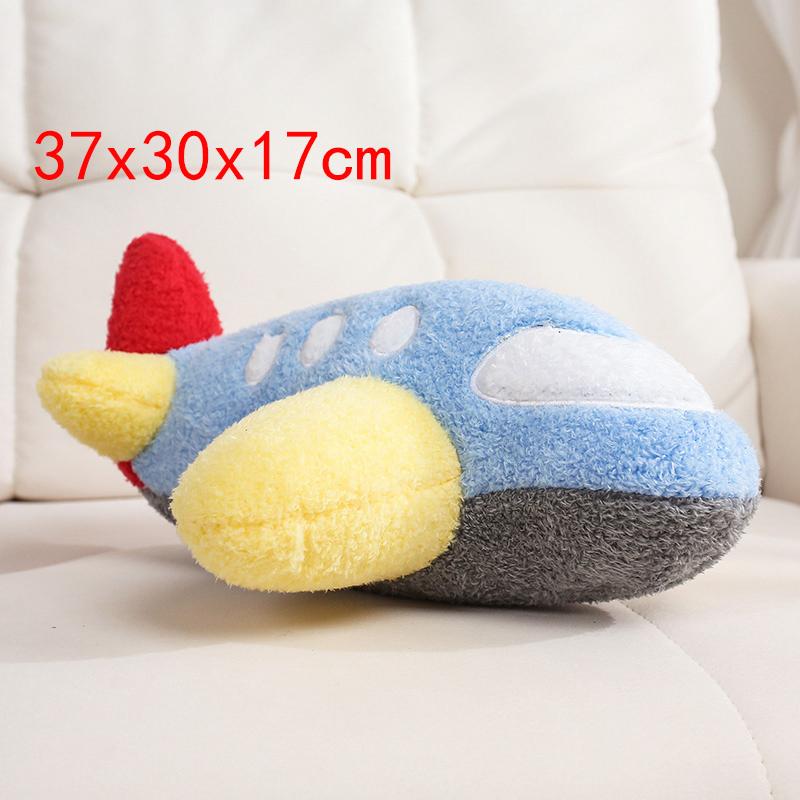 Cartoon Voertuig Pluche Kussen Gevuld Transport Vliegtuig Trein Vrachtwagen Tank Ambulance Brandweerwagen Decor Pluche Knuffel Cadeau
