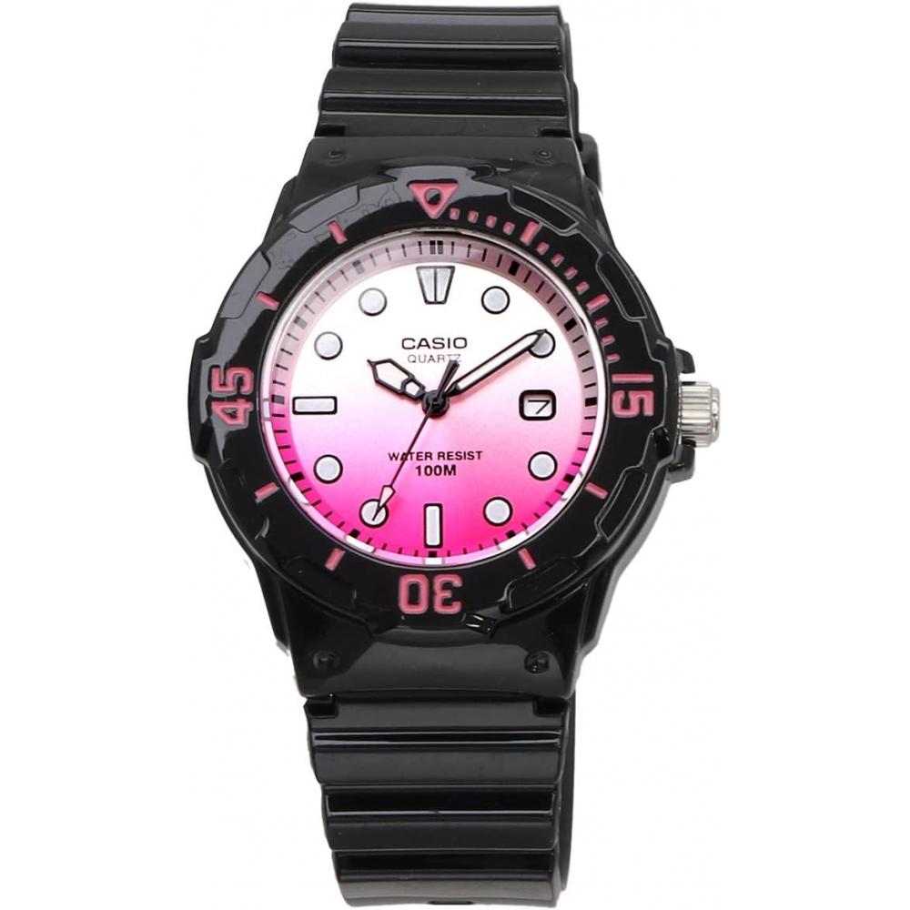 Casio Analog Watch For Girls Gloss Black Pink Metallic Lrw 200h 4ev