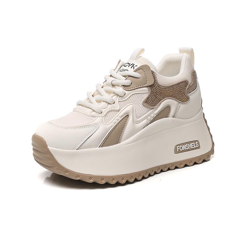 

Daddy shoes women s spring new mesh small platform women s shoes versatile and lightweight sports and leisure shoes 40 бежевий