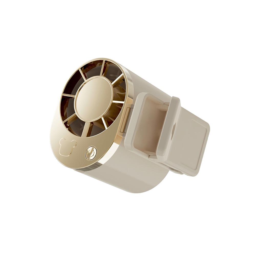 3 Speeds Adjustable Portable Handheld Fan Quiet Operation USB Rechargeable Umbrella Hanging Waist Fan Clip-on Handheld