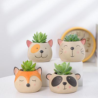 Cartoon Ceramic Flower Pot Planter Desktop Decoration Ornaments Garden Supplies Bonsai Succulent Pot Plant Pot
