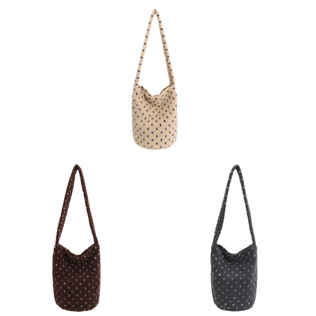 Vintage Plush Tote Bag With Magnetic Closure For Daily Casual Use