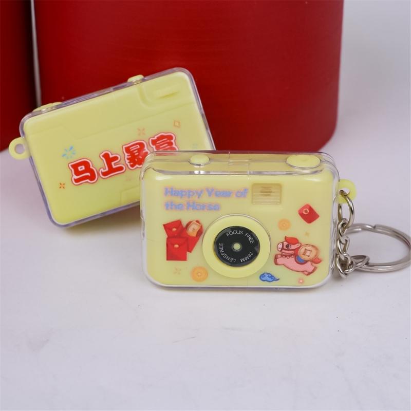 Plastic UV Camera Keychain With Double Sound Light Functions Camera Key Holder For Backpack Charm Gift Occasions