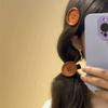 2 Stück Retro Braun Süßer Knopf Haarspange Holz Ins Stil Süß Seitenclip Haarschmuck Kinder Kopfschmuck Geschenk Damen Mädchen
