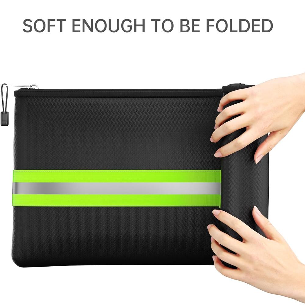 Fireproof Document Bag 36x26cm Fireproof Bag Safe Storage Bag Liquid Silicone Coated Fire&Water Resistant Money Bag with Zipper