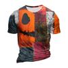 Halloween T Shirt Men's Casual Round Neck Blood Splatter Pattern Tops Horror Bloody Printed Short Sleeve Tops