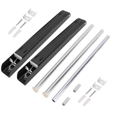 120cm Stangenabstand Aluminium Wandklappbarer Doppelbügel Kleiderbügel Ausziehbarer Wäscheständer Schwarz