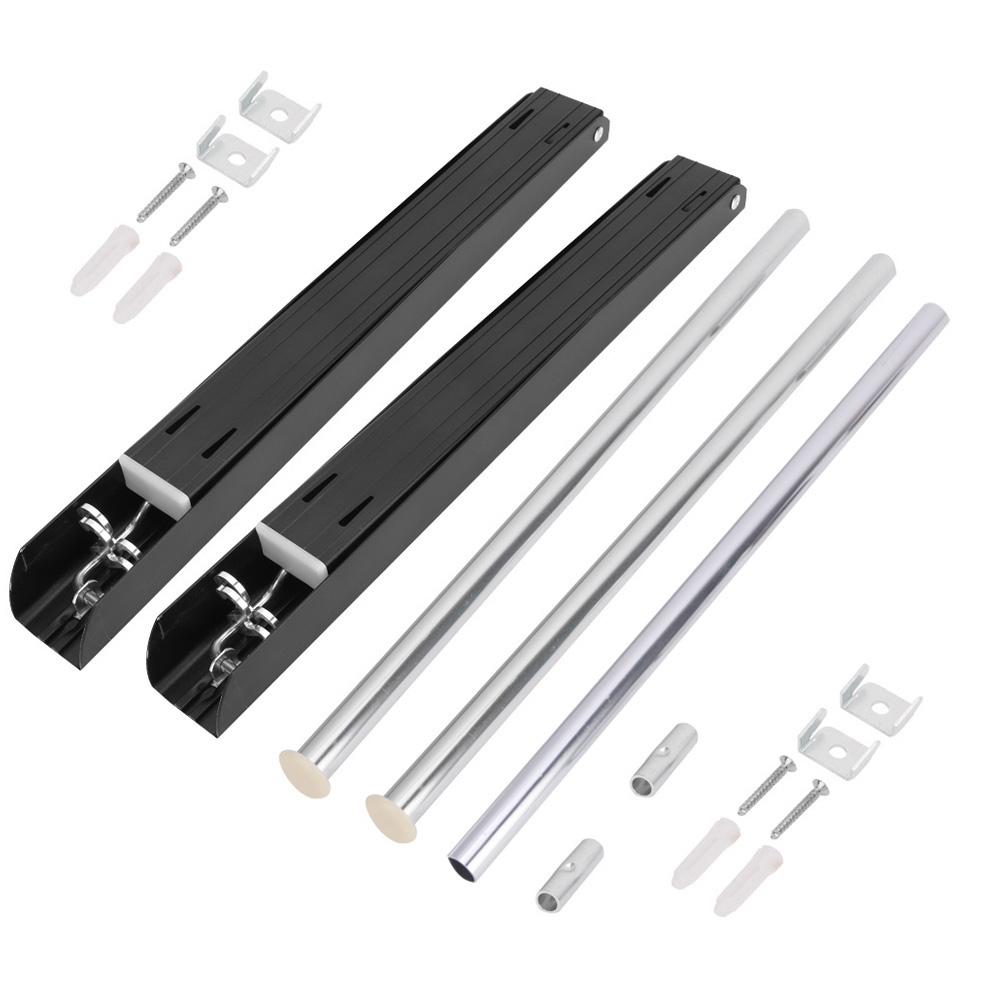 120cm Rod Space Aluminum Wall Folding Dual Bracket Clothes Hanger Retractable Drying Rack
