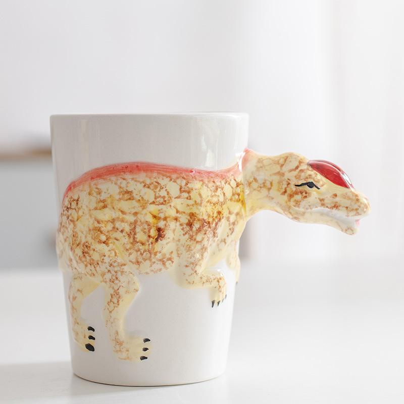 Keramický hrnek Tvar dinosaura Hrnek Zvířecí Snídaňový hrnek Speciální tvar Hrnek na mléko Kancelářský hrnek na vodu