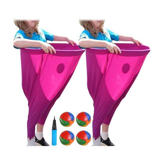 Granny Pants Outdoor Yard Game Inflatable Ball Relay Set with Giant Stretchy Pants Balls And Pump Backyard Field Recreational