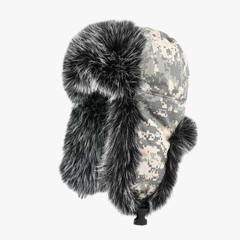 Warm Faux Mink Camouflage Fleece Beanie Hat Men Women Winter Thick Lined Ear Protection Cap Riding Outdoor