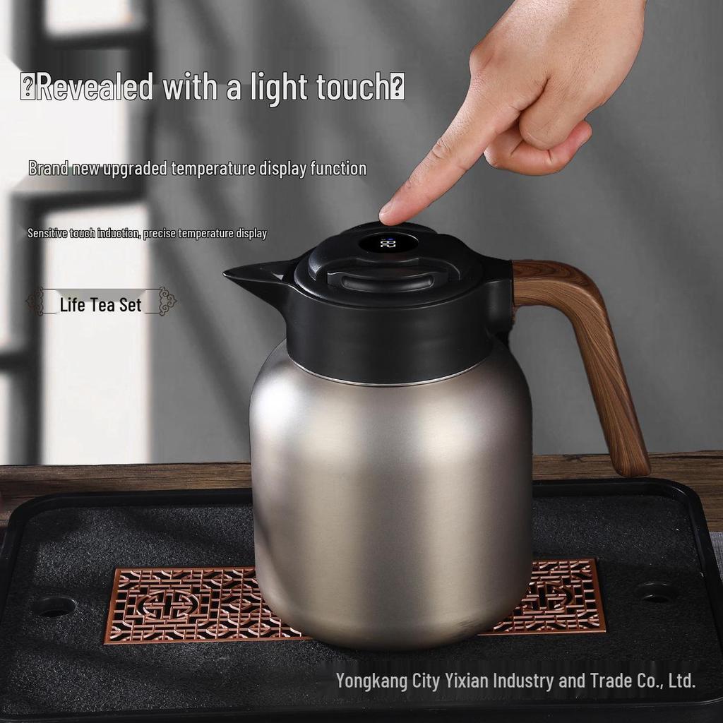 Smart Mellow Tea Pot: 316 Stainless Steel, Large Capacity with Temperature Display for Home Brewing