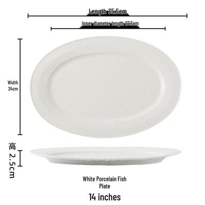 ZISIZ White Oval Serving Plate