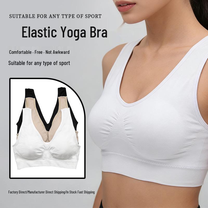 

Women s Seamless Wireless V-Neck Sports Bra with Padded Gathering and Beautiful Back Design, Plus Size, Comfortable Base Layer Underwear. M