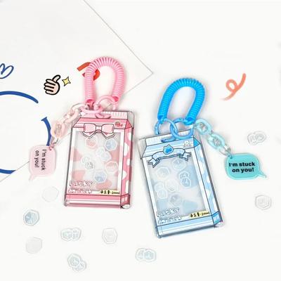 1 pz. Acrilico trasparente Kpop Photocard Display Holder Chic Dolce Coreano Custodia Cover Milk Juice Style ID Bus Card Protector