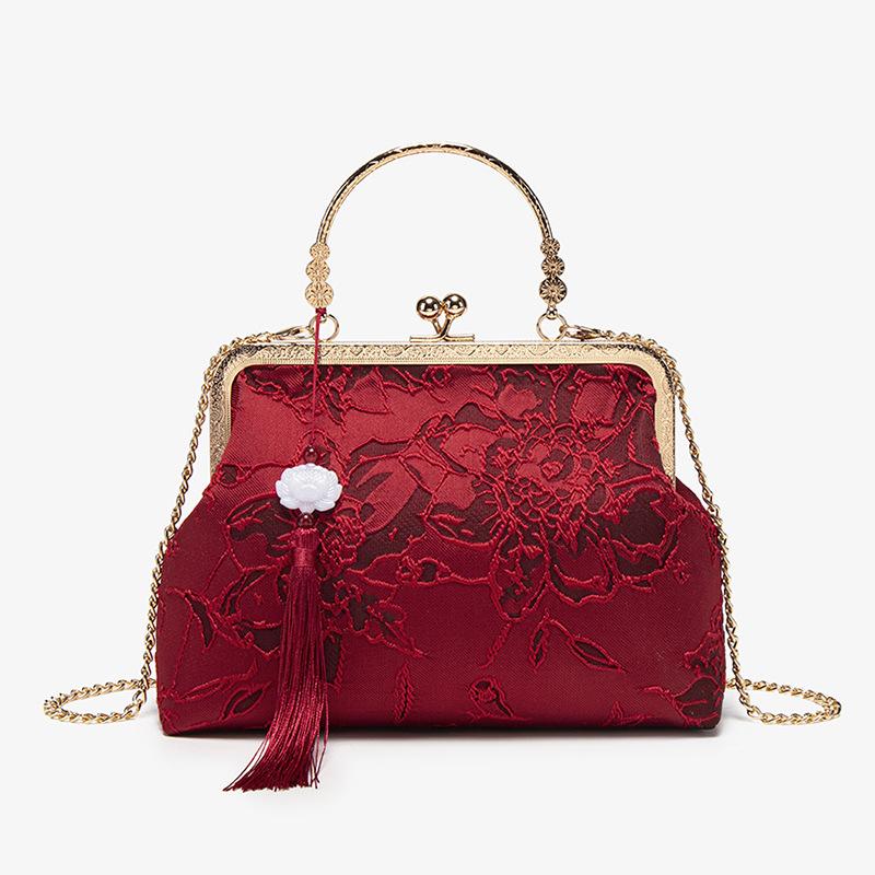 Red Bag Light Luxury Versatile Mother Wedding Bag Practical Messenger Handbag Mother-In-Law Wedding Bag