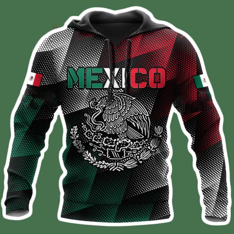 Mexikanische Hoodies Herren Hoodie 3D-Druck Mexiko Flagge Oberteile Herbst Langärmelig Streetwear Designer Kapuzenpullover Für Herren Kleidung