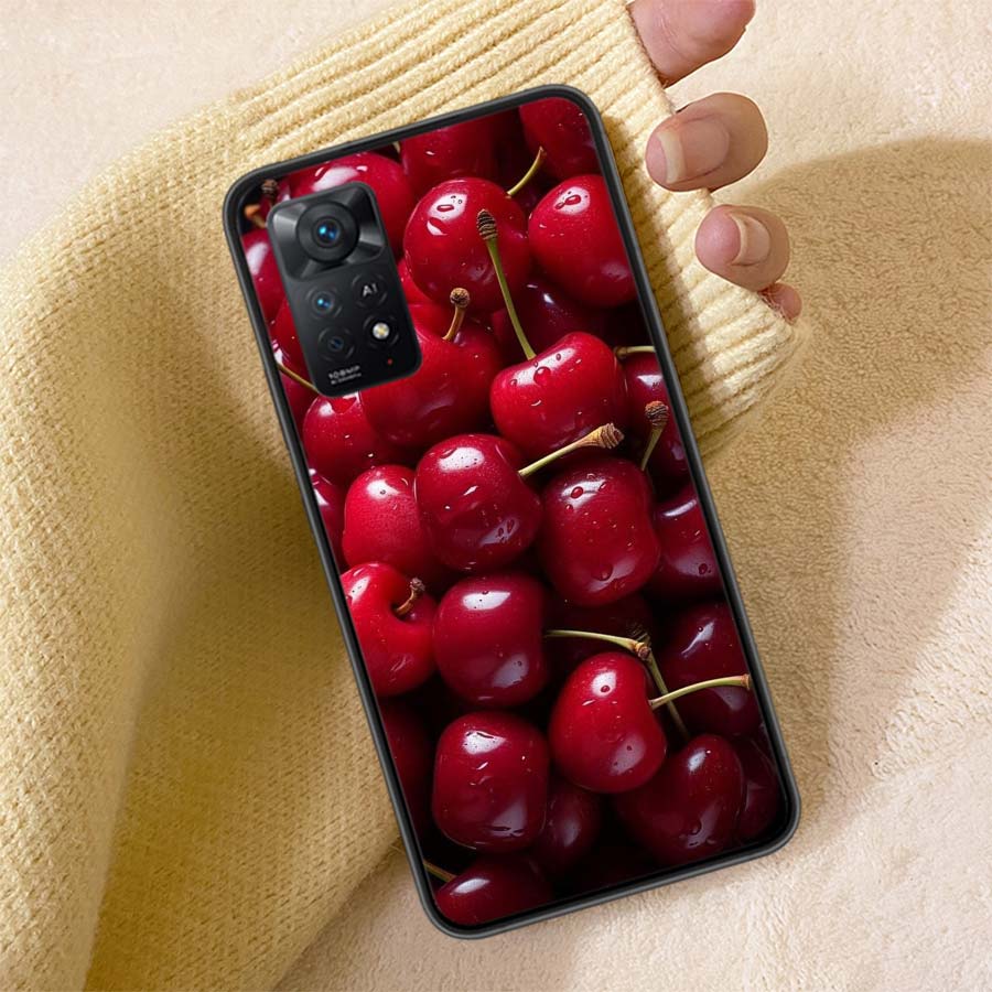 

Летний фруктовый чехол Красная вишня для Redmi Note 13 14 15 Pro Plus 12 13C 12C 15C 9 10 10C 9T 9C 9A TPU Мягкий чехол Прозрачный Cell C Redmi Note 14 Pro 5G