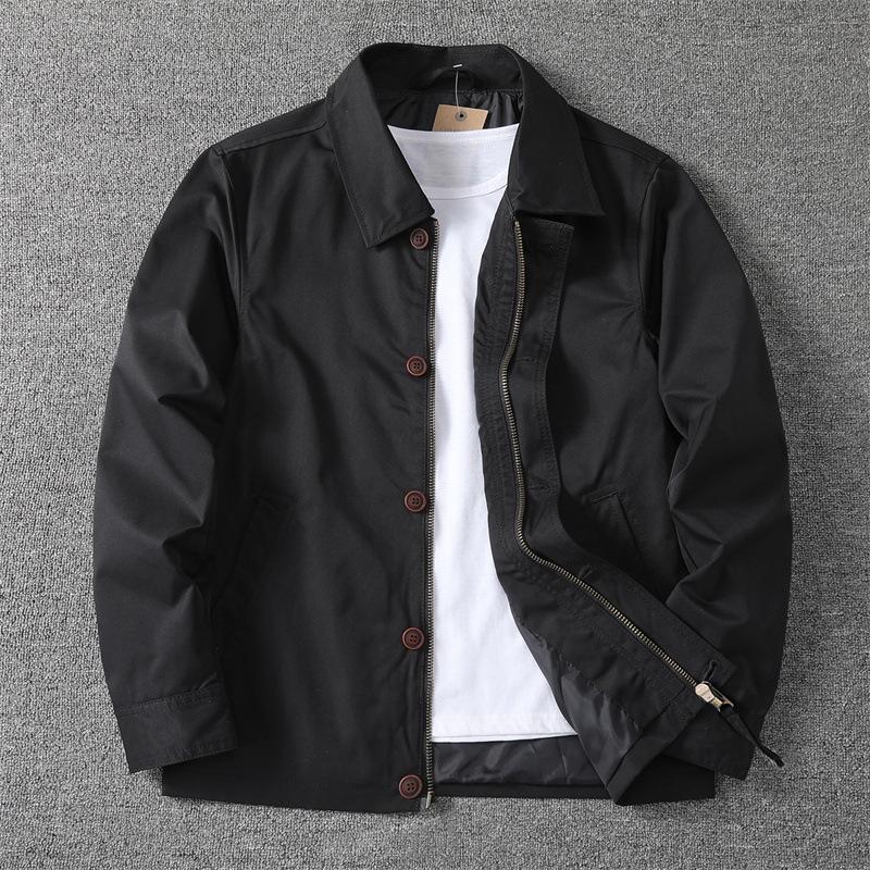 

Мужская осенняя двухслойная куртка с лацканами: Тенденция повседневной деловой и спортивной одежды 3XL чёрный