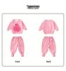 Girls' Little Monster Print Sweatshirt & Sweatpants Set - Spring/Autumn Casual Two-Piece Outfit