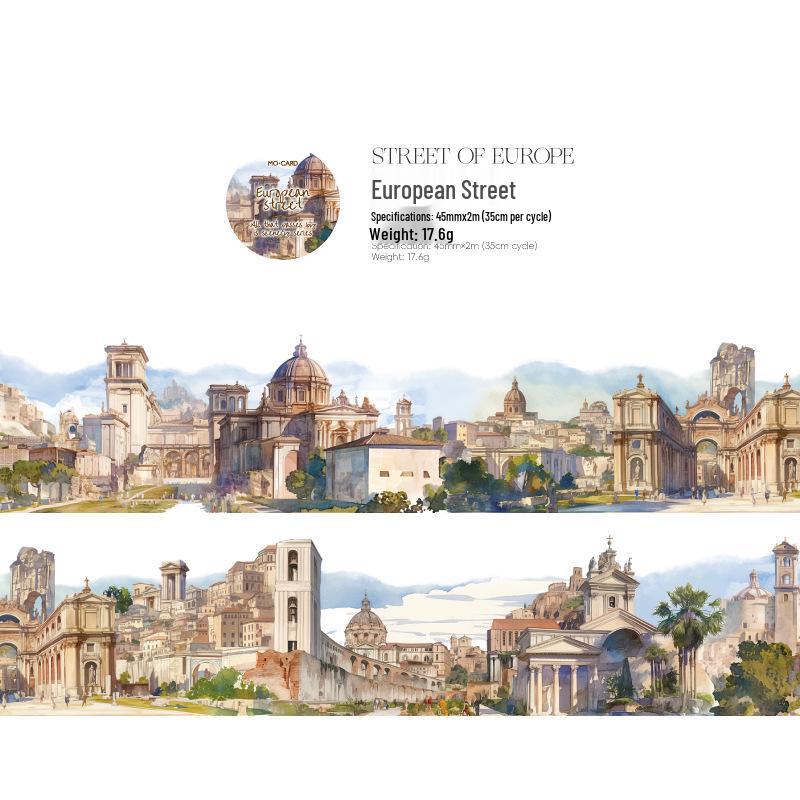 MomoPET Scenic Watercolor Landscape Tape Series: 6 Styles for DIY Projects