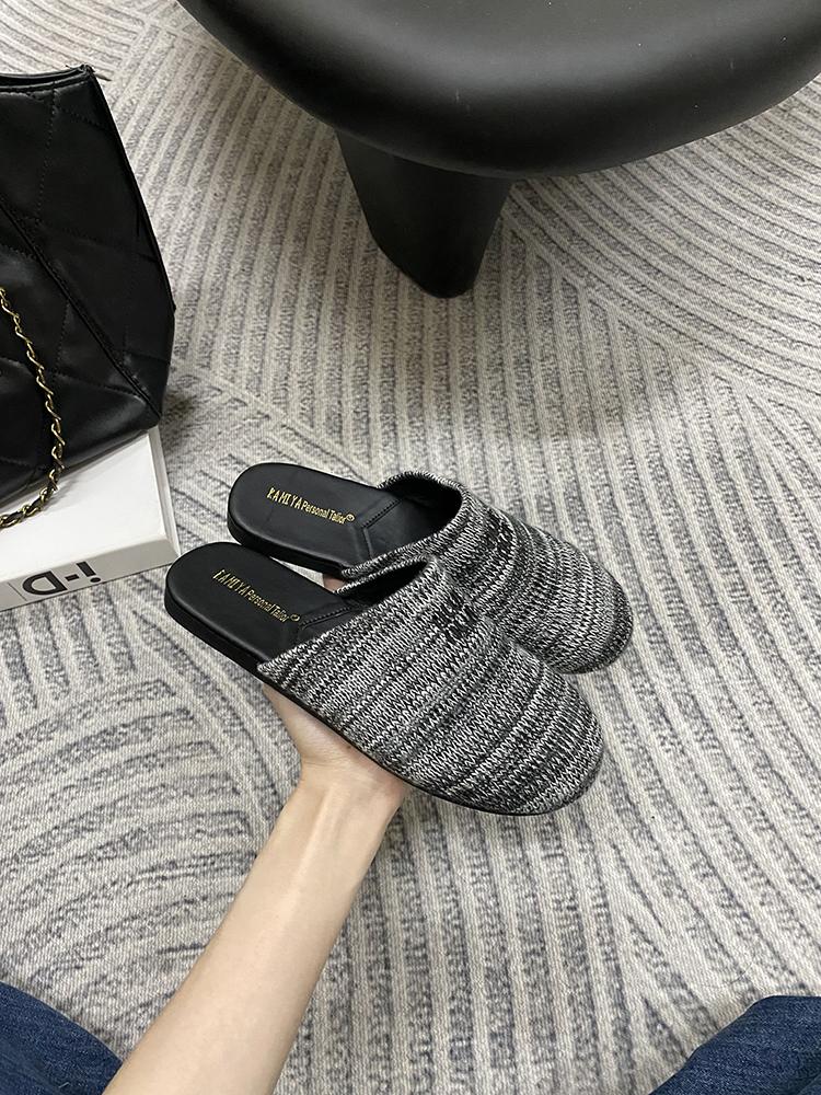 Fashion Baotou Half Slippers Women Wear Muller Shoes 2025 New Flat Sandals