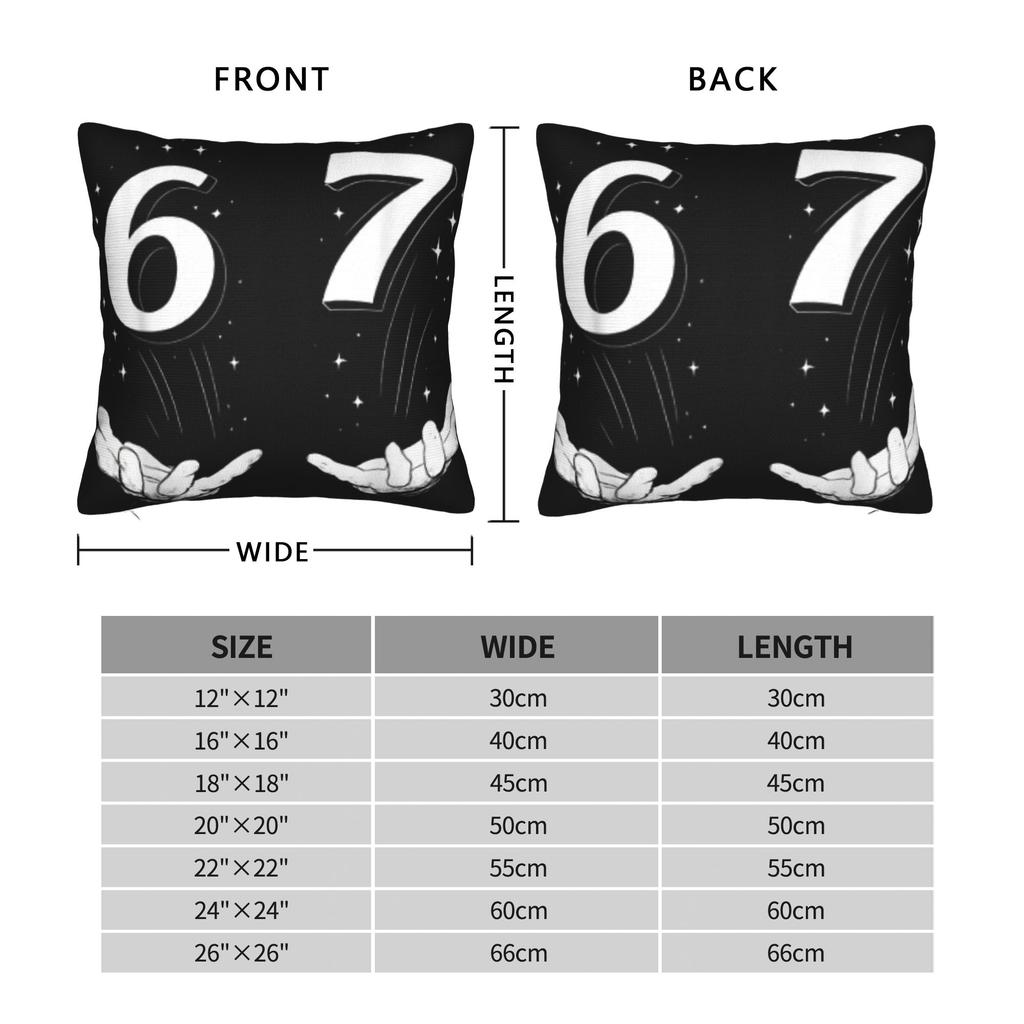 67 Meme Hands Six Seven 6 7 Pillow Case Comfy Pillow Cover Retro Trendy Pillowcases For Living Room Sofa