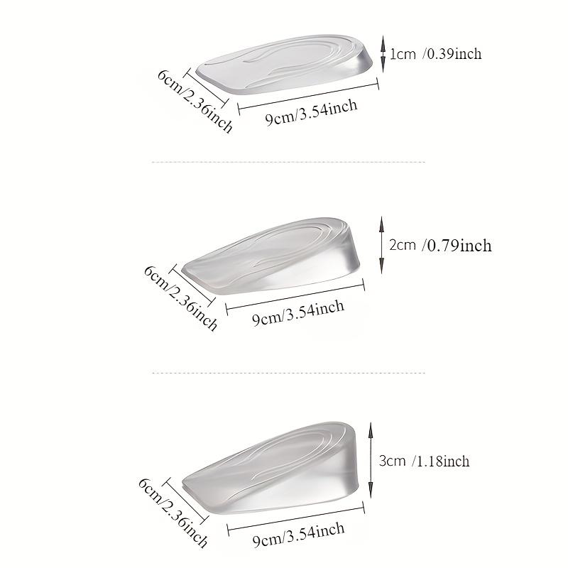 1 Pair Silicone Transparent Heel Lift Insoles - Invisible Arch Support Pads for Women, Adjustable Height Comfortable Half Insoles for Shoes