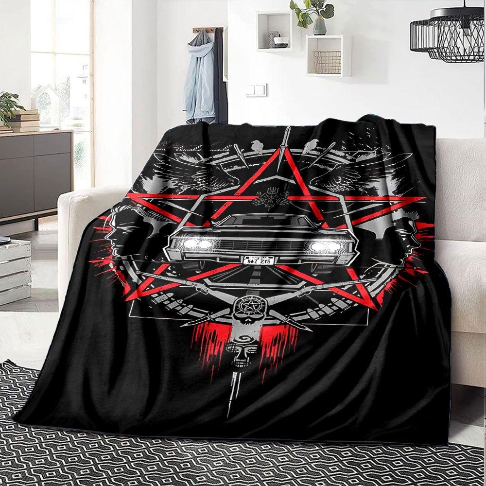1pc Supernatural 4 Blanket Soft Warm Throw for Home, Office, Travel All Season Cozy Bedding Gift, Office Cozy AccessoryB
