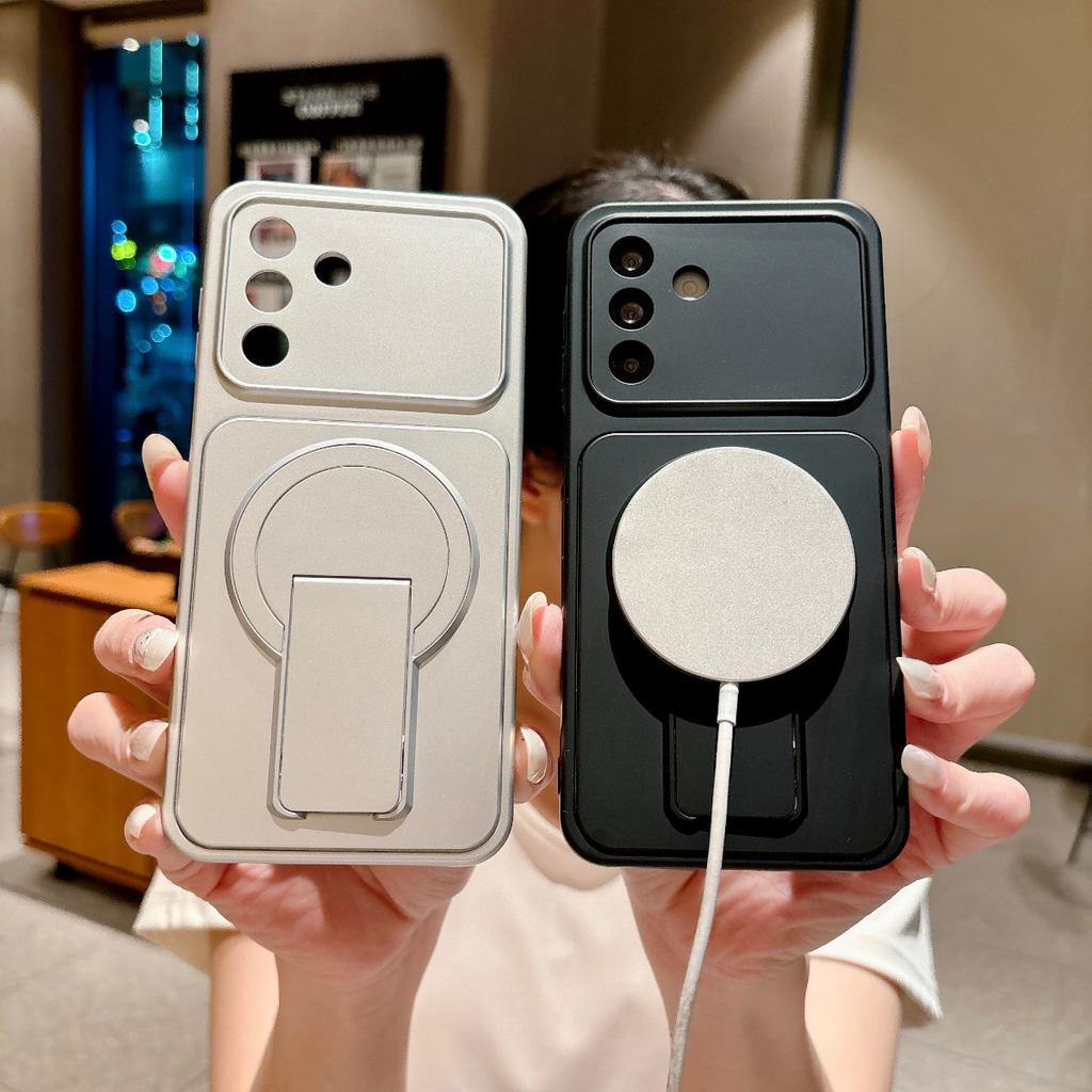 For Magsafe Magnetic Stand Phone Case For Samsung Galaxy A57 A37 A17 A07 A56 A36 A26 A16 A06 A55 A35 A25 A15 Lens Protect Cover