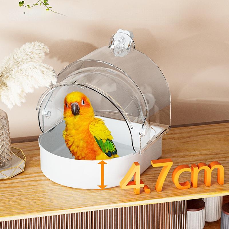 3 In 1 Multifunction Bird Bath for Cage Parakeet Bath Parakeet Bird Bath Bird Cage Bath for Feeding& Resting Acrylic Bathtub Box