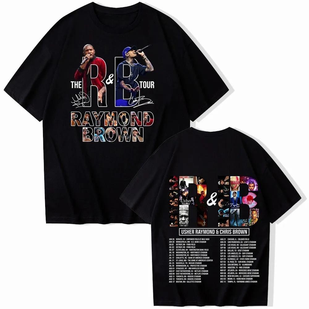 2026 Summer Fashion Trendy Tee Chris Brown and Usher Tour Tshirt Unisex Women Harajuku Short Sleeve Oneck Casual Shirt Streetwear
