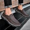 Fashion Slip Resistent Luxury Man Leisure Genuine Leather Shoes Male Shoe Thick Bottom Outdoor Loafers Fashion Split Leather Mens Shoes