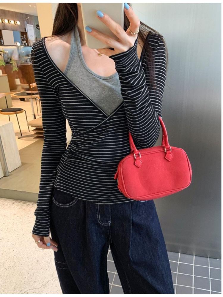 In-Stock Women's Black Long Sleeve Two-Piece Base Layer Tunic – Autumn Collection